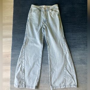 Frame Le Baggy Palazzo Jeans Womens 29 Blue Natoma High Rise Wide Leg